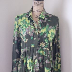 Re:Named Digital Green Babydoll Dress